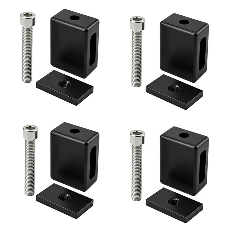 Practical Mounting Kit 4-Pack Truck Bed Stake Pocket Base Hardware, Rigid Tie Down Plates For Most Pickup Trucks
