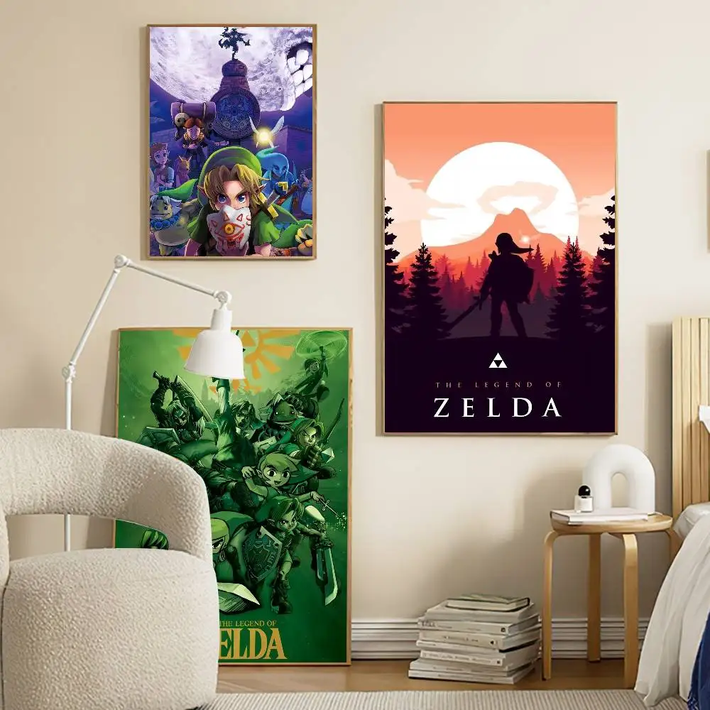 Legend Video Game Poster Zeldas Classic Movie Posters Waterproof Paper Sticker Coffee House Bar Decor Art Wall Stickers view 5