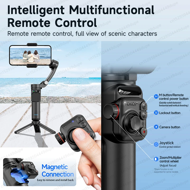 Mobile Phone Stabilizer 3-Axis Handheld Foldable Gimbal Support Smart Tracking with Wireless Removable Remote for iPhone Android