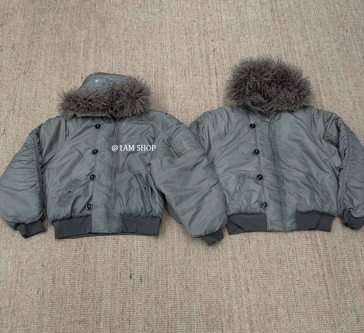 

No faith studios tie-dye old pilot washed seat mountain carving fur collar cotton jacket