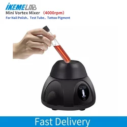 IKEME Lab Mini Vortex Mixer 4000rpm Small Portable Mixer Nail Polish Ink Tube Shaker Tattoo Pigment Mixing Machine 2023