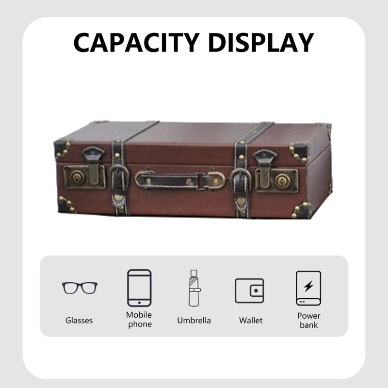 Fashionable European Styles PU Leather Storage Trunk Travel Suitcases with Large Capacity Designs for Home Decoration