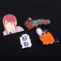 Chainsaw Man Pins Brooches Denji Pochita Power Makima Cosplay Brooches Lapel Badges Icons Anime Jewelry Gifts For Kids Woman