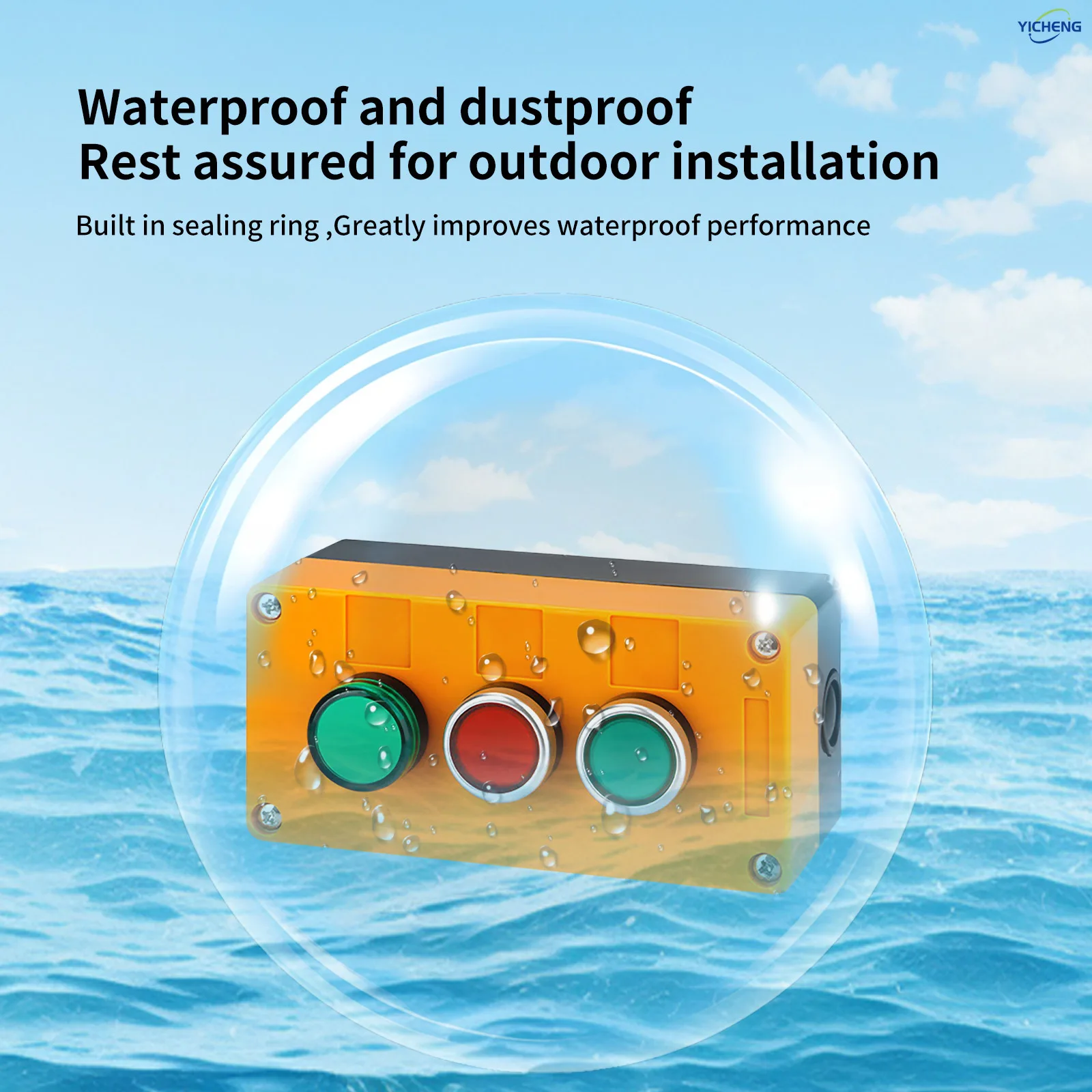 1Pcs 22mm 3 bit /4 bit Control Station Box Set,Push Button Switches,2-Position Rotary Switch & Emergency Stop Button(optional) view 4
