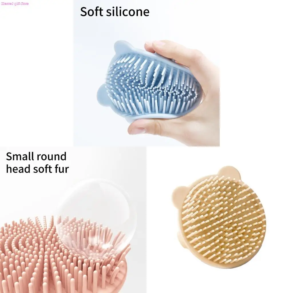 

D0JC Легкая в уходе силиконовая щетка для волос для новорожденных, инструмент для ванны, мягкий массажный наконечник