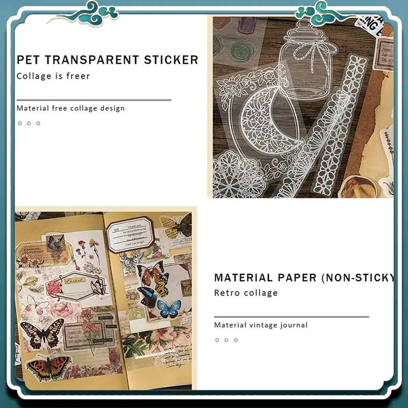 

Простые в использовании 260 шт., винтажные наклейки для скрапбукинга, набор наклеек для ретро-журнаров «сделай сам», аксессуары для бумаги для скрапбукинга с цветами