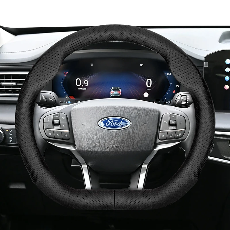 

For Ford D-Shaped Steering Wheel Cover Ultra-Thin Focus Escort Fusion Mondeo Fiesta Explorer Ecosport Edge EVOS Territory Mach-E