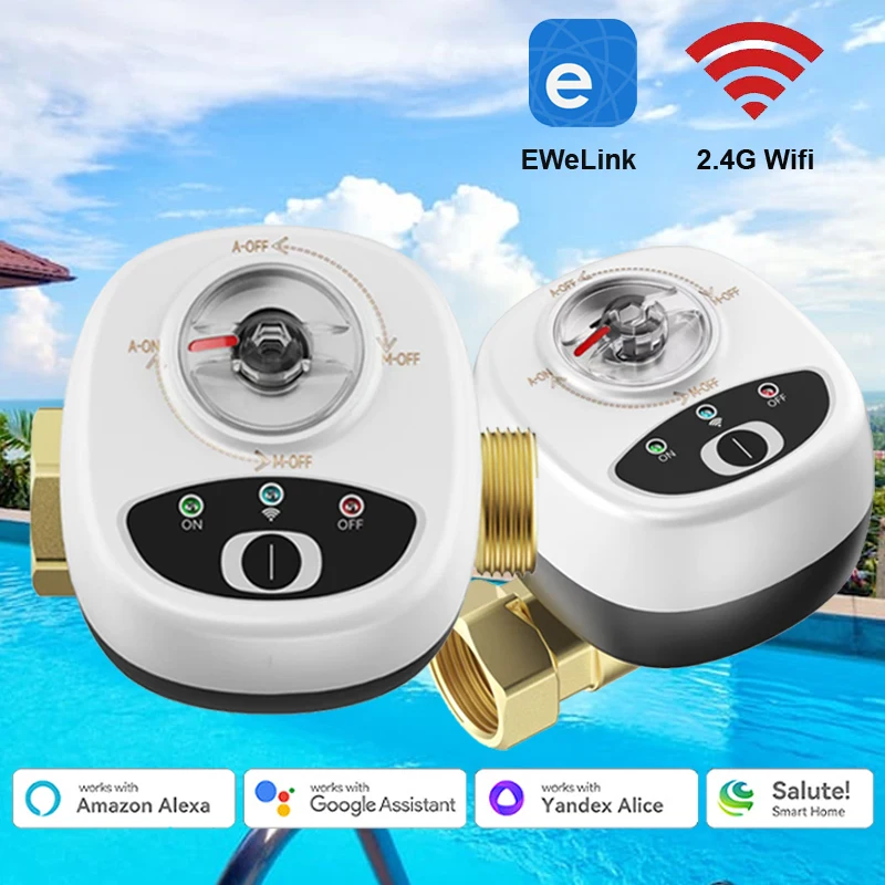 eWelink APP Wifi Water Valve Smart Timer Open Shutoff Automated Ball Valve Intelligent Remote Control Support Alexa Google Home