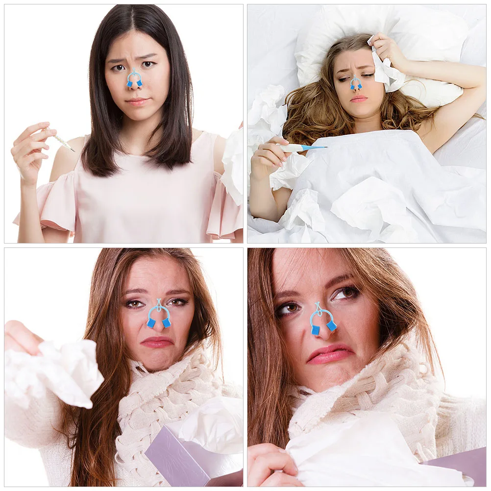 

16pcs Nose Clips for Breathing Care Tools Compact Portable Stop Nosebleeds Clip Lung Training Nasal Ease Sky Blue