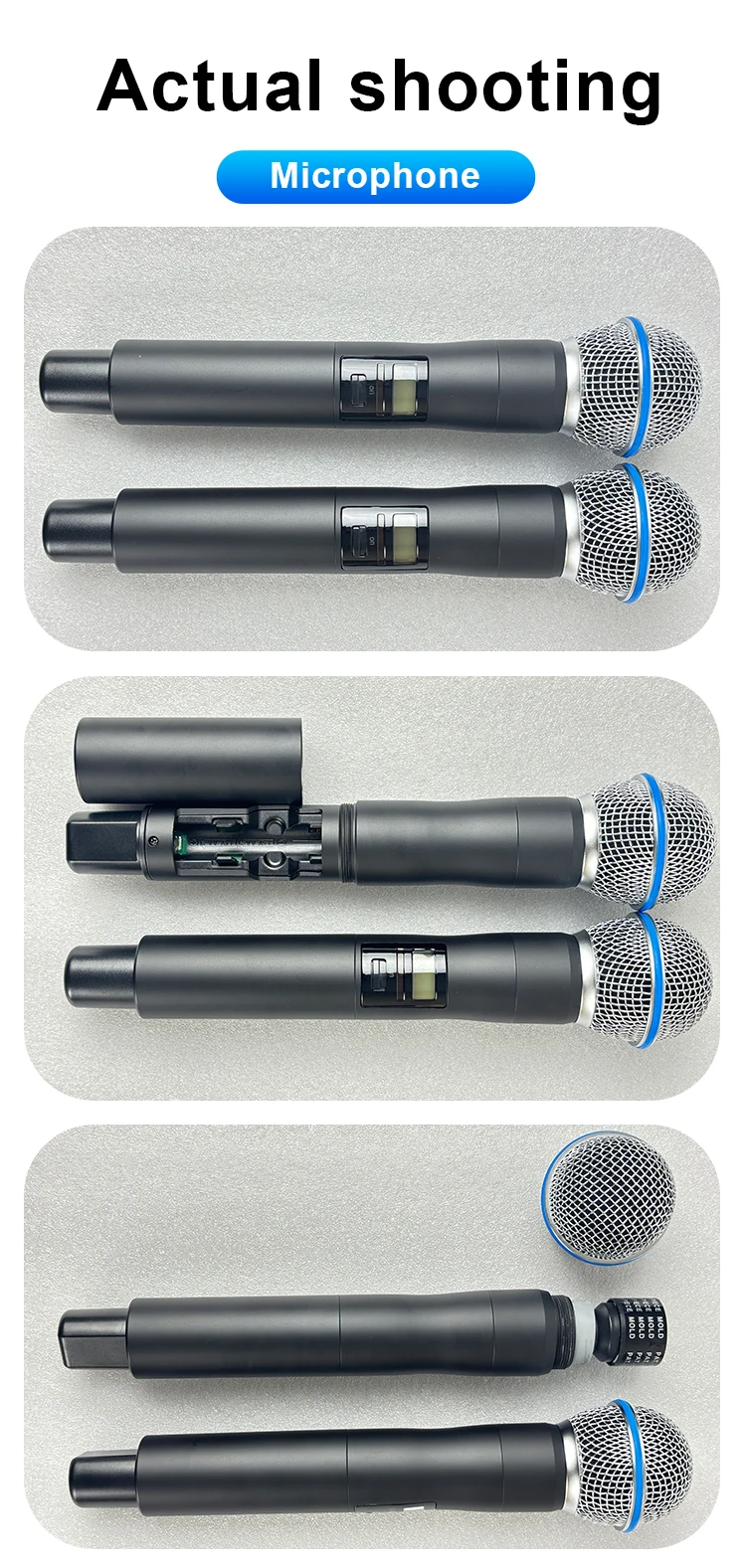 Paulkitson PX2 Drahtloses Mikrofonsystem UHF 2-Kanal True-Diversity 640-690MHz Handmikrofon-Empfänger-Set für professionelle Bühnenauftritte und Live-Karaoke – Detail 10