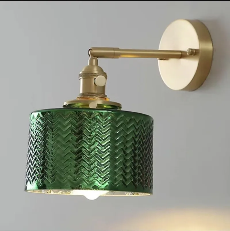 Japanese Retro Green Glass Wall Lamps Homestay Hotel Corridor Bedroom Bedhead Restaurant Corridor
