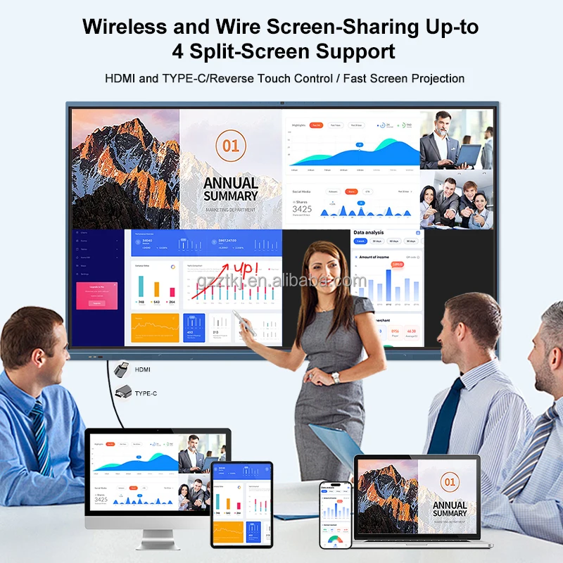 Tableau blanc intelligent interactif d'écran plat de système d'Android de 86 pouces pour le bureau