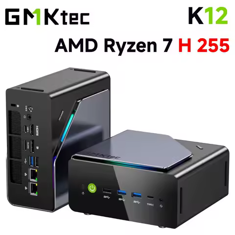 GMKtec K12 Mini PC AMD Ryzen&trade; 7 H 255 Dual DDR5 5600MT/s 3*SSD PCIe4.0 WiFi 6 BT 5.2 Dual 2.5G LAN OCulink Desktop Computer