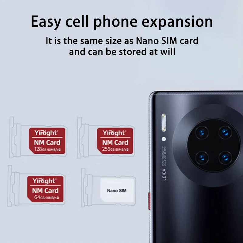 Karta pamięci YiRight NM 64/128/256GB Mate 20/30/40/P40/P30 Nova 5/7 Honor ciesz się 20P dla telefonu HUAWEI