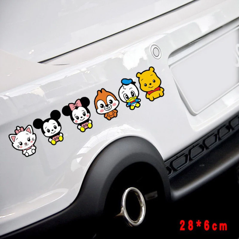 Disney Tigger & Pooh Bear Car Sticker Anime Figure Waterproof Window Windshield Scratches Decor Laptop Luggage Decal Accessories