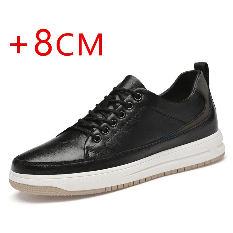 New Men Sneakers Elevator Shoes Comfortable Leather Heightening Shoes For Men Insole 6cm Heels Casual Lift Height Shoes Man