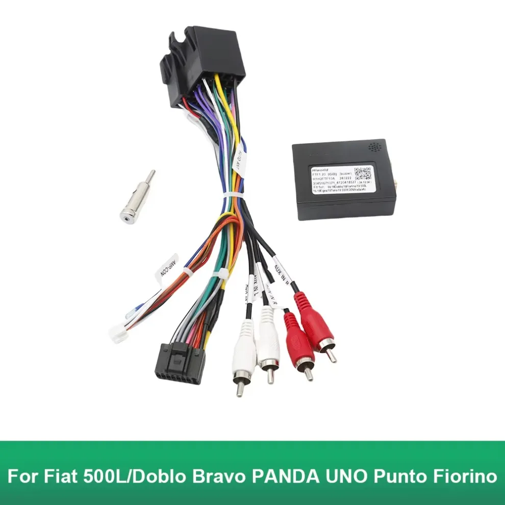 16 Pin Wiring HiWorld CANBUS for Fiat 500L Harnss Power Cable for Doblo Bravo PANDA UNO Punto Fiorino Android Car Radio
