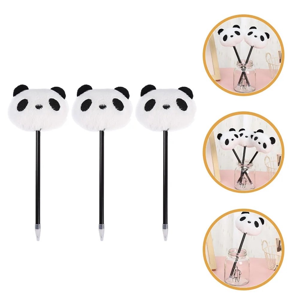 

Набор из 3 милых ручек-панд: эргономичные, портативные, для ежедневного использования, забавные канцелярские принадлежности, гелевые чернила, плавное письмо, для школы и офиса