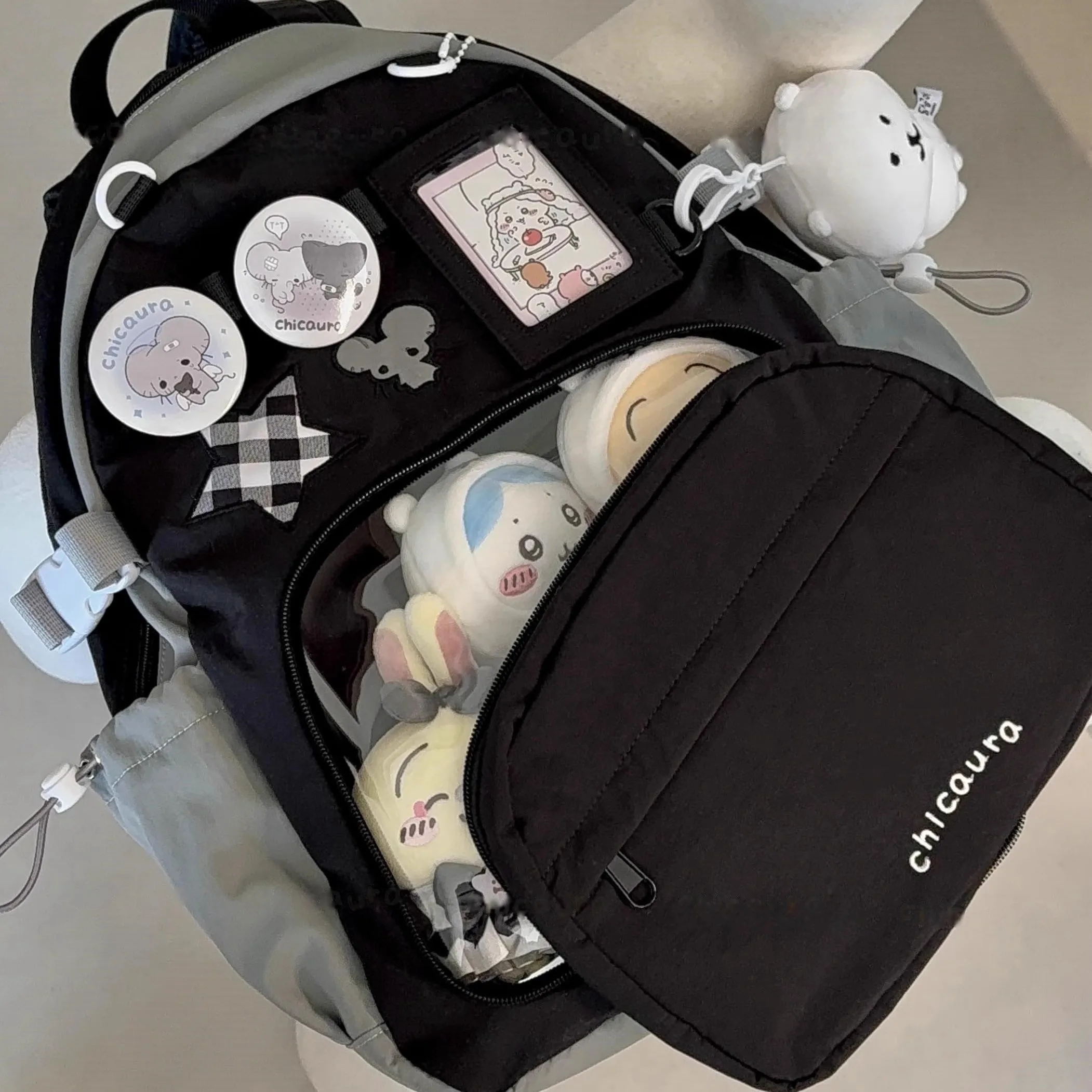 

Trendy Large Capaci Bapa Versatile Commuting Traveling ex Nylon oulder Bag for Youth with Cuter ket