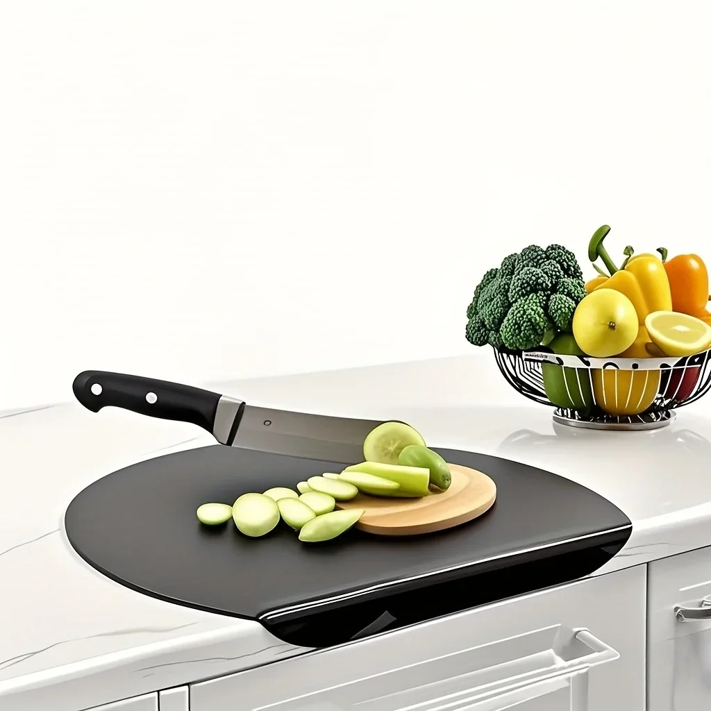 Transparent Black Cutting Board for Vegetables - Black Non-Scratch Safe Kitchen Cutting Board with Juice Groove Anti-Slip