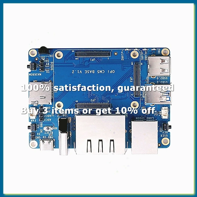 CM5 Base Board with 2x2.5G LAN Ports, 1xGigabit LAN Port, 3xStandard CM5 Connectors, CM5 Carrier Board for CM5-A20R