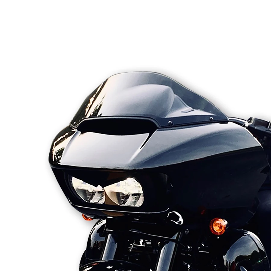 

2015-2023 For Harley-Davidson Gliding With Twin Lights Motorcycle Front Windshield Windscreen Deflector Cafe Racer Dark 8.5 "