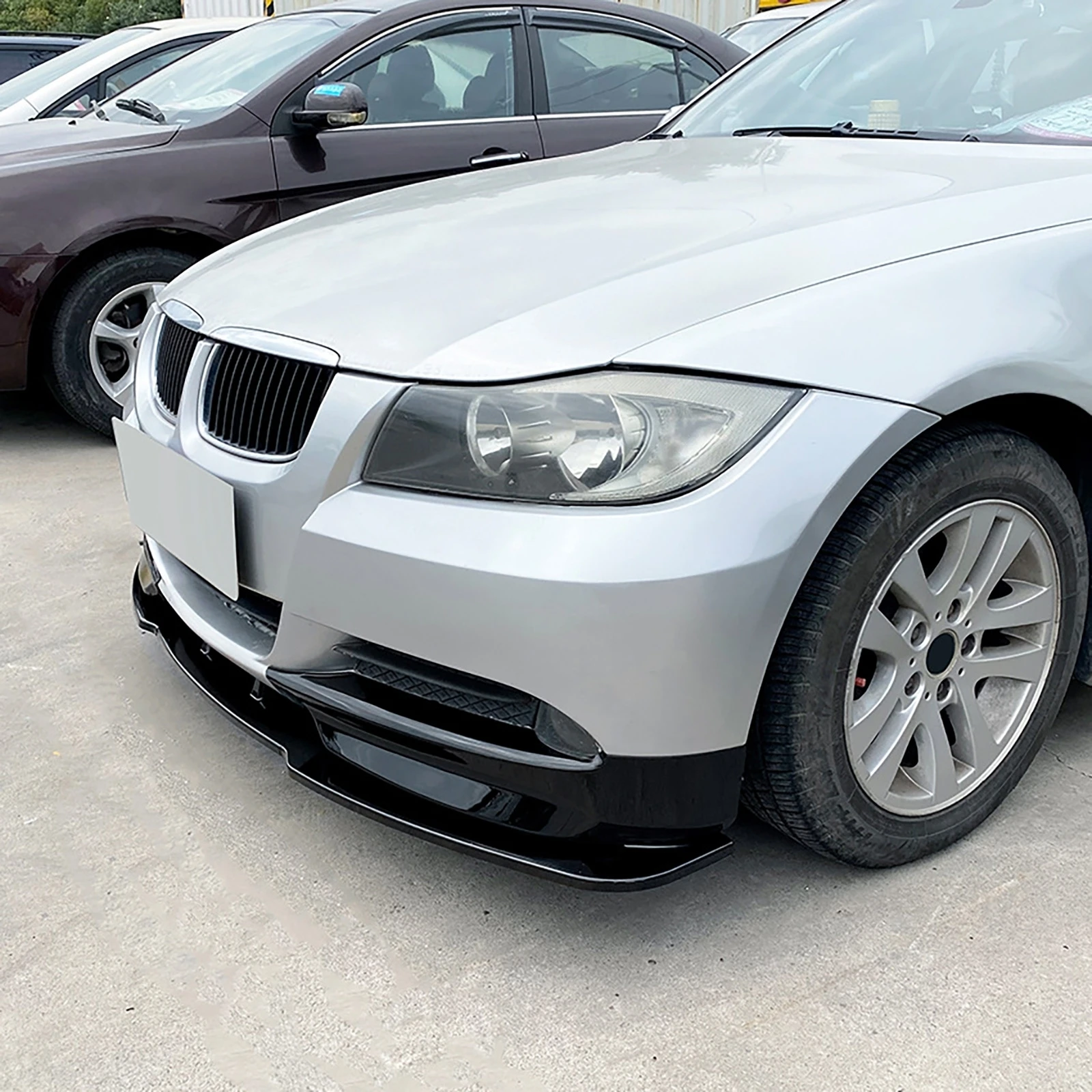 

Front Lower Bumper Splitter Spoiler Lip For BMW 3 Series E90 E91 Pre-facelift 320i 330i 2005-2008 Base Sedan Carbon Fiber Black