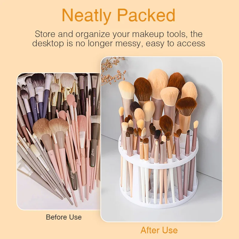 45 Hole Cosmetic Brush Holder Multifunction Large-Capacity Brush Storage Box Table Detachable Organizer Make Up Tools Pen Rack