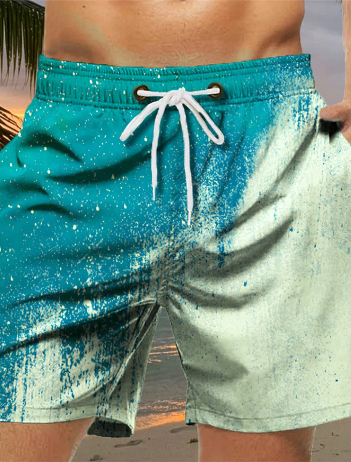 

Men's Gradient Swim Trunks Surf Trunks Shorts Fashion Street Trend Casual Daily Vacation Elastic Waist Design Clothing