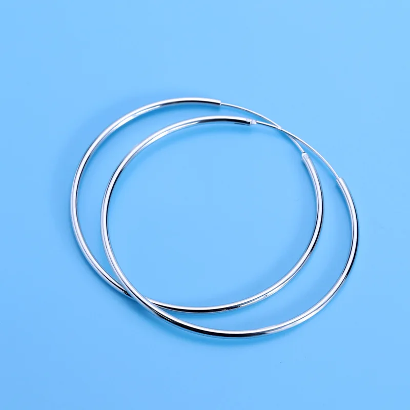 Luxus Silber Farbe Ohrringe 3CM/4CM/5CM/6CM für Frau Mode party feine Hochzeit Geschenke elegante edlen Schmuck