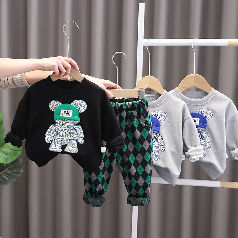 0-5Y Boys Clothes Set Children's Casual Sweater Pants 2 Piece Sets Children's Clothing Sets Spring and Autumn Kids Clothing