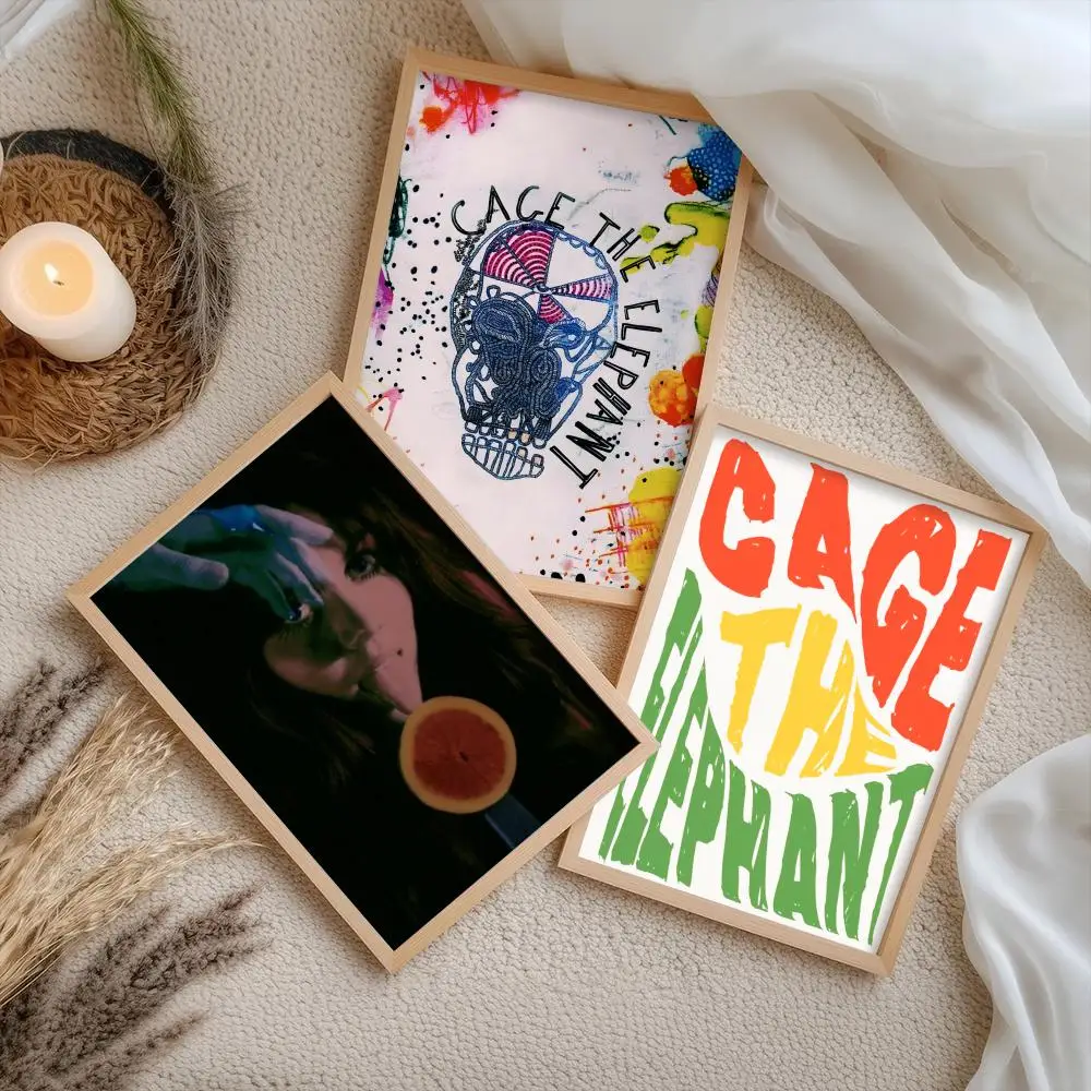 C-Cage The Elephant Poster Stickers Self-Adhesive Painting Mural Decor Wall Decals for Bedroom Living Room Home HD Gift