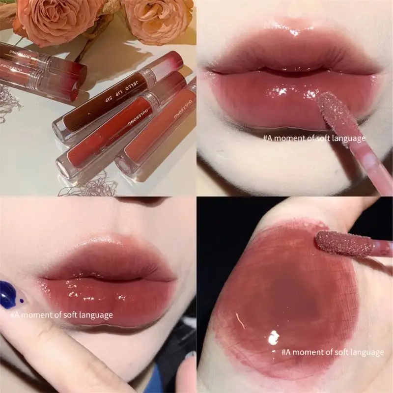 Nawilżająca szminka 6-kolorowa herbata mleczna Czerwony odcień ust Miękka mgiełka Błyszczyk do ust Mirror Water Lip Gloss Lips Makeup Watery Lipgloss