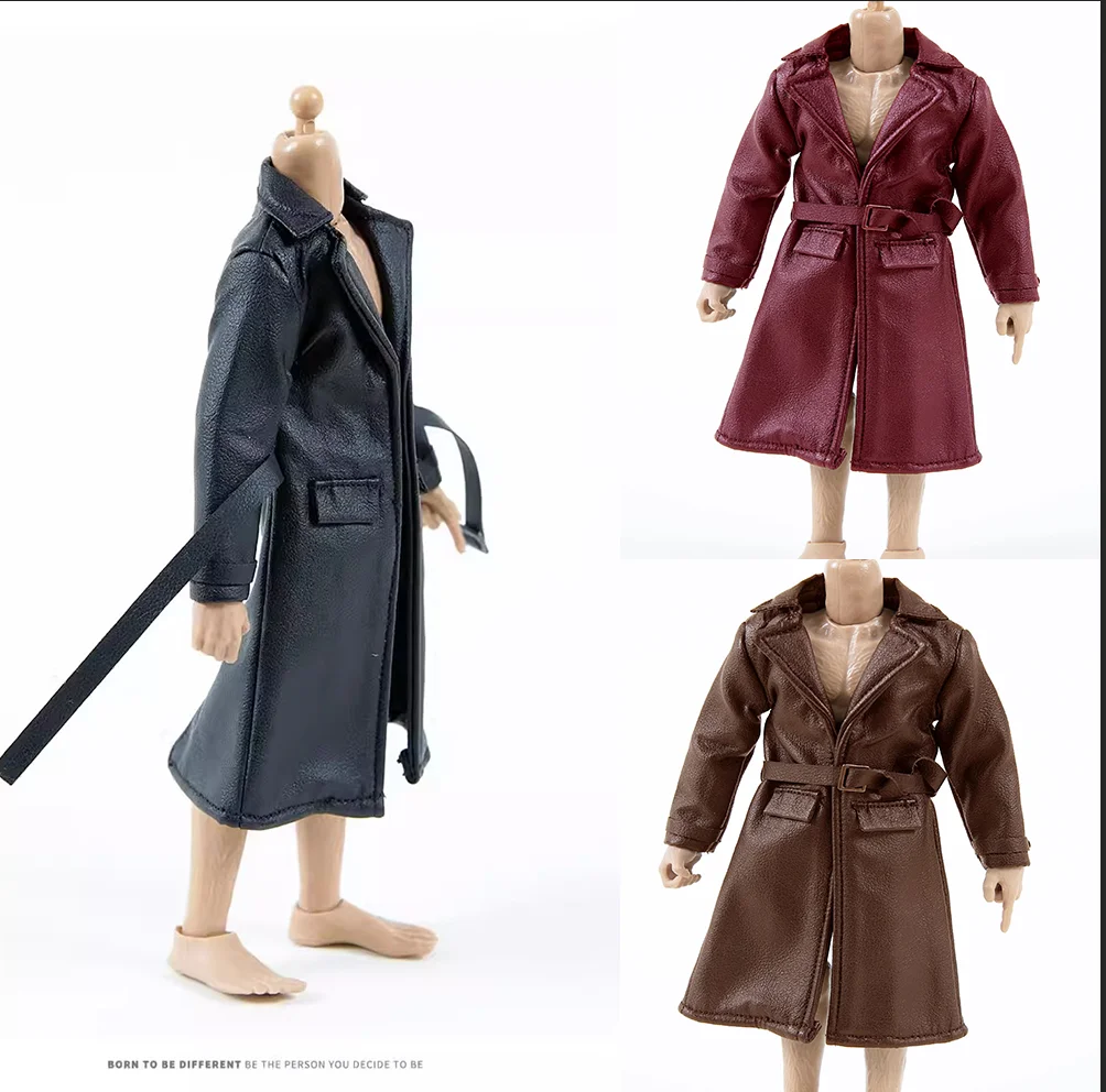 Fanatic 1/12 Soldier Trend Mid Length Version Black Leather Windbreaker Trench Coat Model Fit 6'' Action Figures Body In Stock