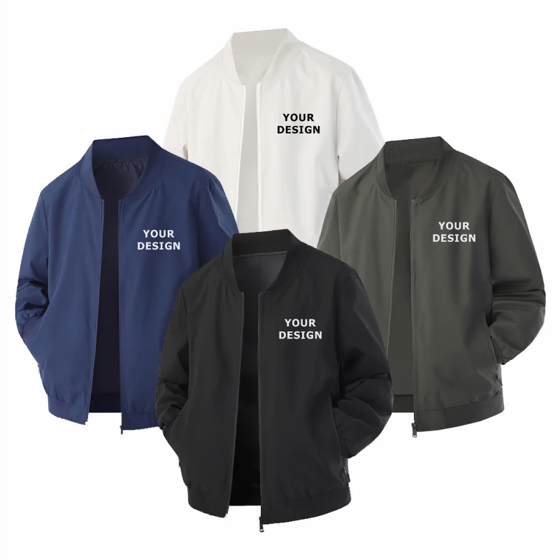 

Men Jacket Long Sleeve Baseball Jackets Mens Windbreaker Zipper Windbreaker Jacket Male Outwear Clothing Customize Your Design