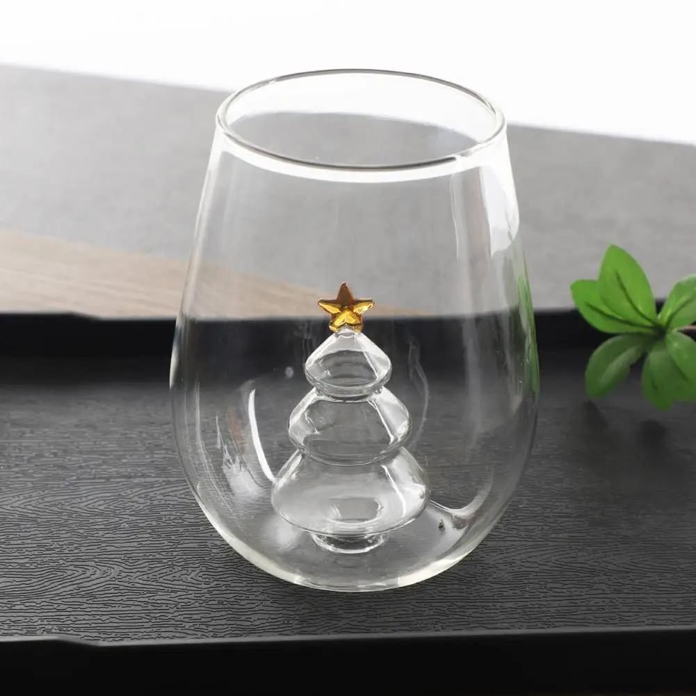 16 أوقية عطلة الأواني الزجاجية احتفالية شجرة عيد الميلاد Stemless كؤوس مشروبات مجموعة عطلة كوكتيل الأواني الزجاجية هدية لمحبي النبيذ لها