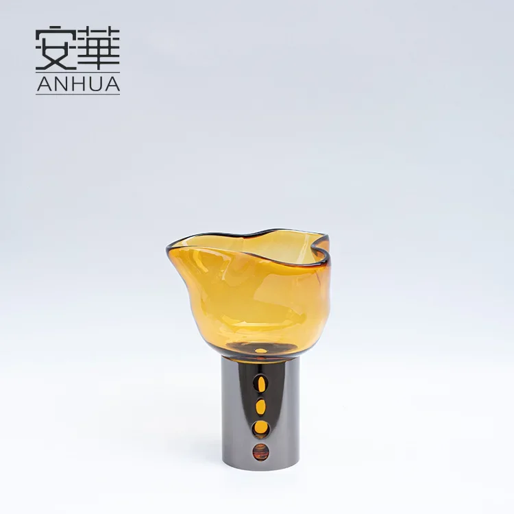 DSA light luxury glass vase creative art flower ornament insert dried flower hydroponic dining table ornament wholesale