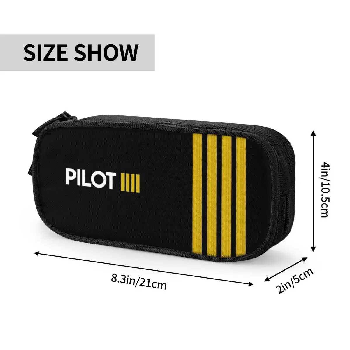 Imagem -04 - Estojos Escolares com Grande Armazenamento Papelaria para Estudantes Piloto Capitão Listras Avião Aviador Personalizado