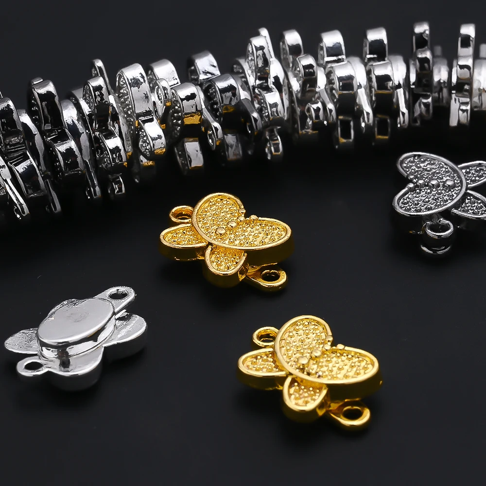 IYOE 4 قطعة 11*16 مللي متر سبيكة فراشة المغناطيسي المفاجئة فراشة المشابك المغناطيسية نهاية موصل Charms قلادة صنع المجوهرات سوار