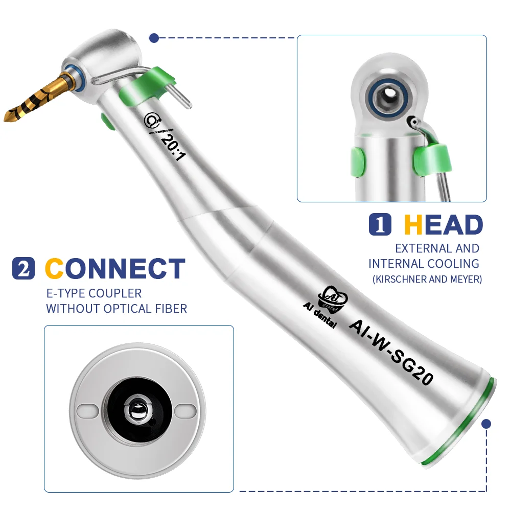 AI-W-SG20 niska prędkość dentystyczna kątnica do zabiegu chirurgicznego z redukcją 20:1 implantu z odłączanymi układ chłodzenia zewnętrznymi