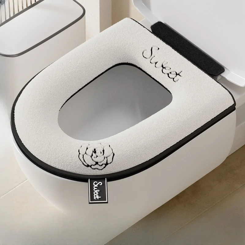 Cuscino universale per sedile WC domestico, adatto per tutte le stagioni, con fodera per cuscino per sedile WC con cerniera, cuscino per sedile WC.