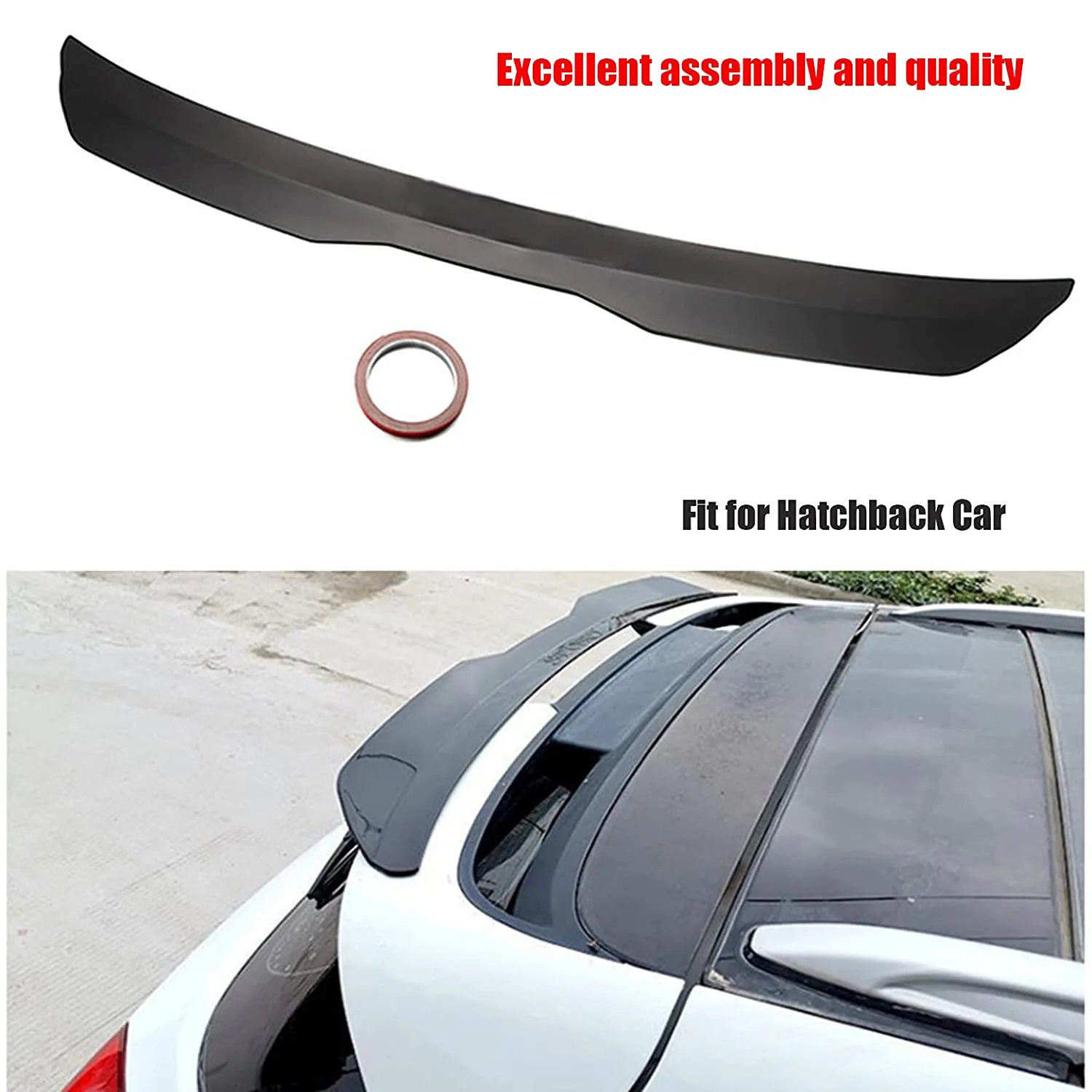 Universal Roof Tail Spoiler Car Universal SUV Two Box Rear Stick-on Wing DIY Refit Perforated Spoiler Poiler Wing Racing Trunk