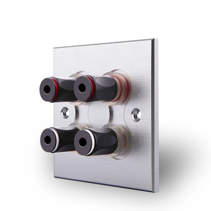 FOR Pure Copper Gold-plated 86 Audio Terminal Panel Surround Speaker Two Four-position All-aluminum Socket