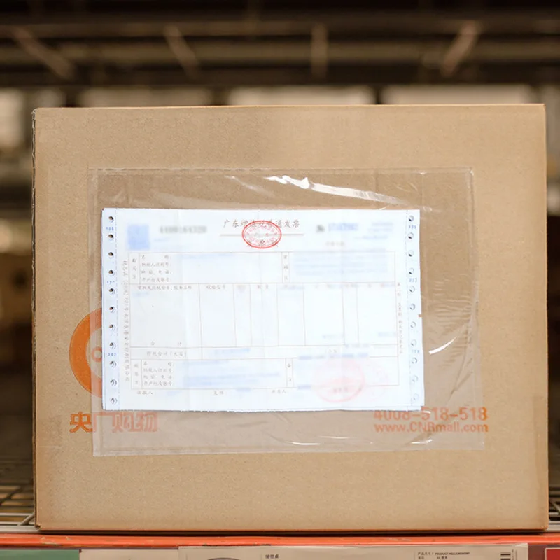 100PCS Transparent Envelope Clear With Packing List Enclosed Printing Pouch Envelope Bag for Invoice Packing Slip