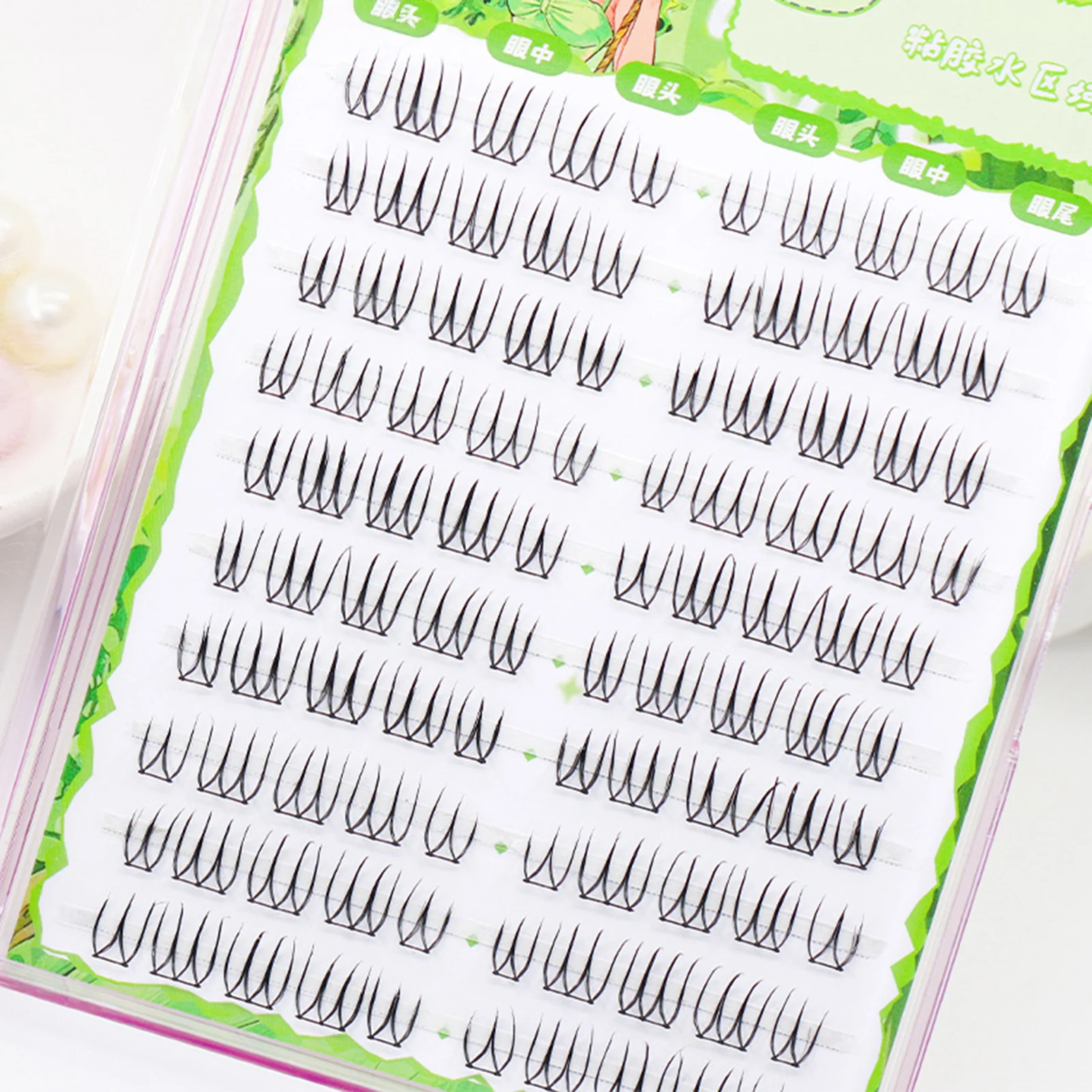 C 컬 7-11mm 속눈썹 클러스터 한국 아이돌 팝걸 DIY 속눈썹 연장 U자형 래쉬 클러스터 메이크업 도구