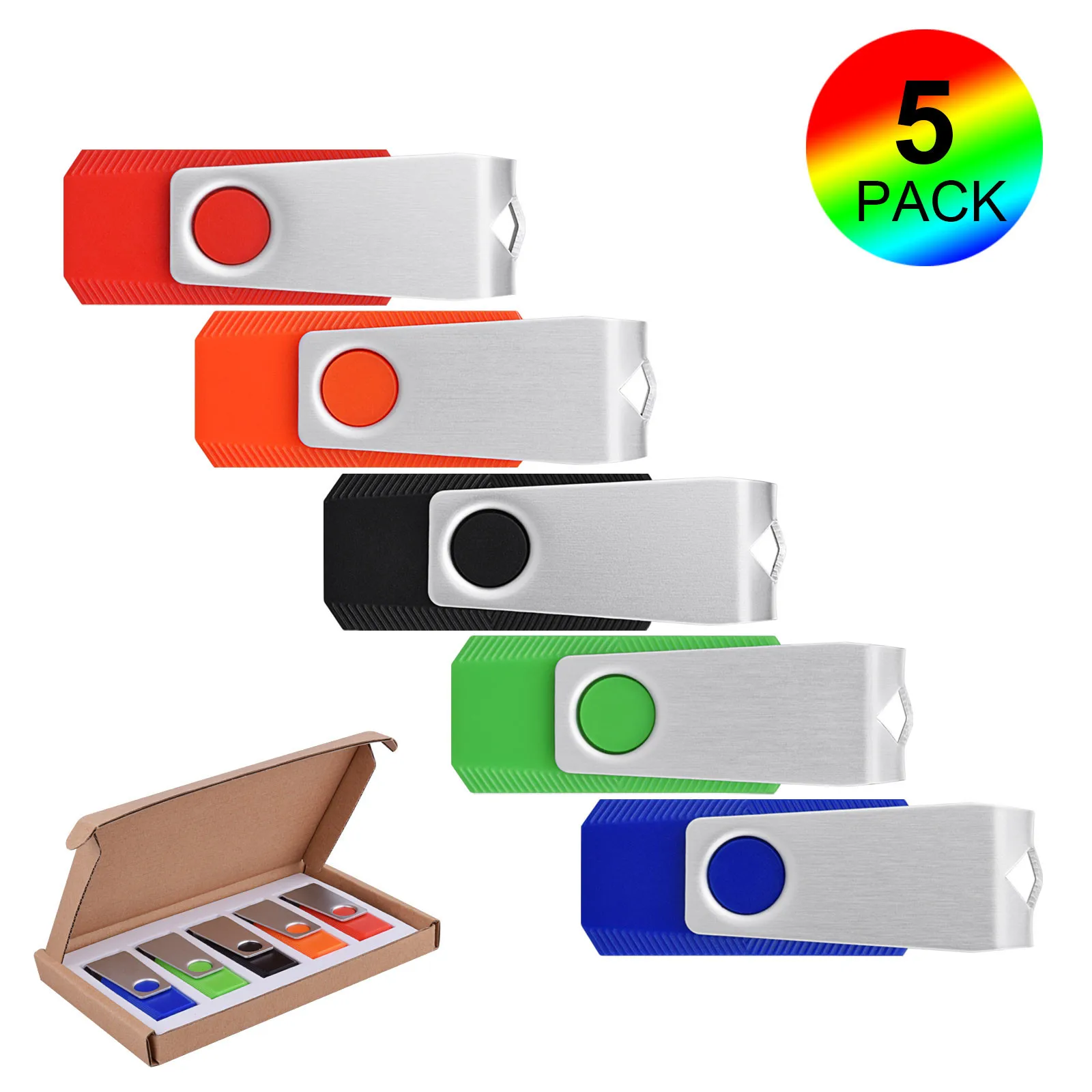 KOOTION 5pcs/1lot 32GB U666 Pen Drive USB 2.0 360°Rotate High Speed Flash Drives Memory Stick Pendrive Udisk