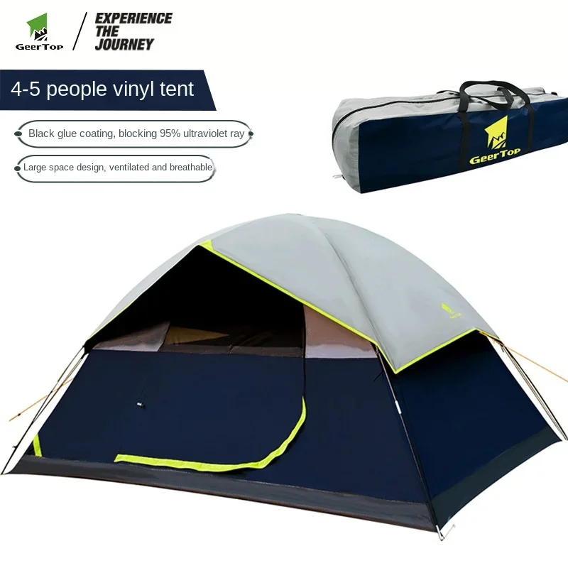 

Home Hiking Picnic Double Sunscreen Vinyl Tent Portable Beach Camp Rain and Dew Camp Tent Outdoor