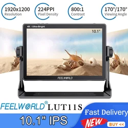 FEELWORLD LUT11S 10.1 Inch 2000nit Ultra Bright IPS Touch Screen 3DLUT 3G-SDI DSLR Camera Field Monitor with F970 Power