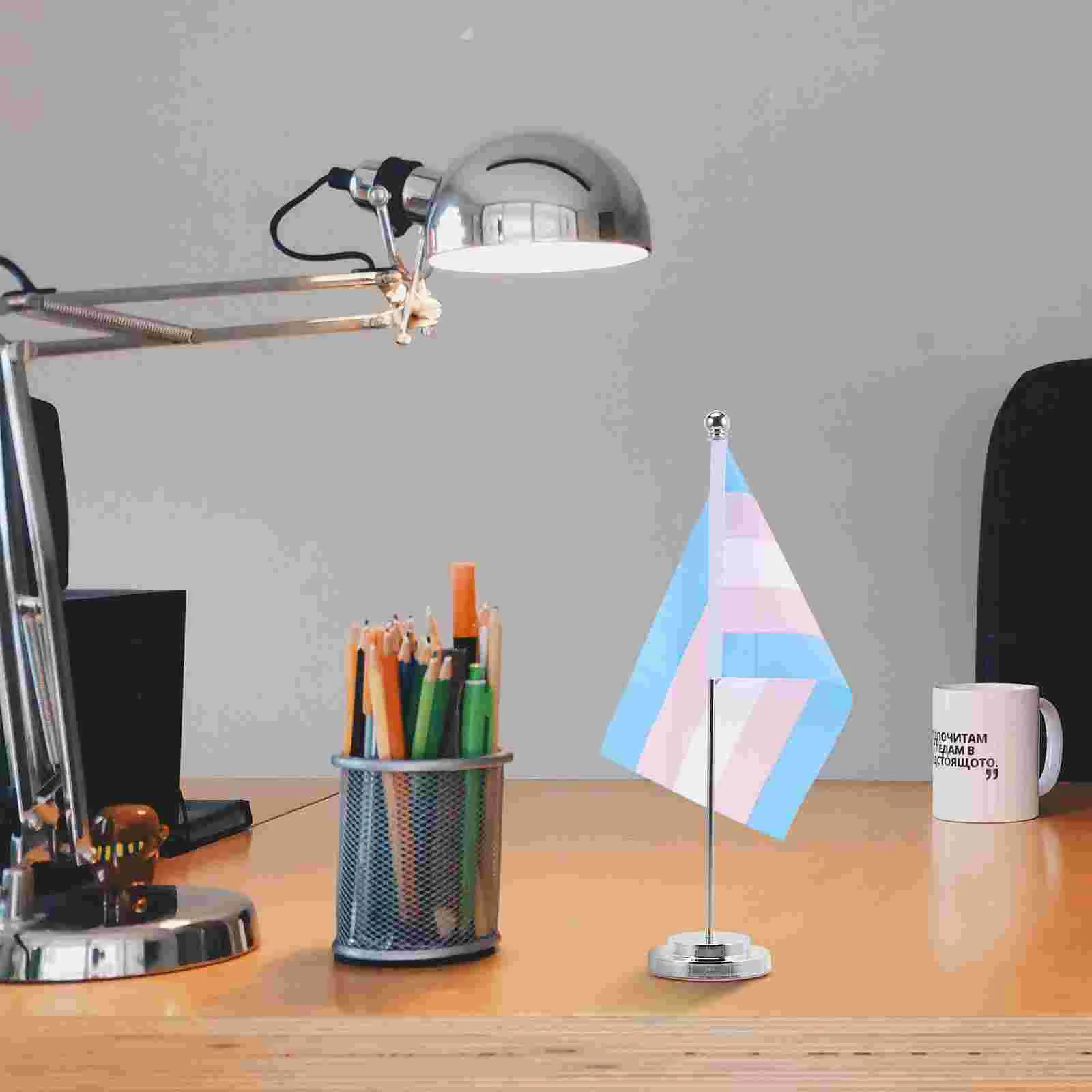 

Pride Decorations Flag LGBTQ Flags with Stand Gay Desk Office Mini Rainbow Emblems