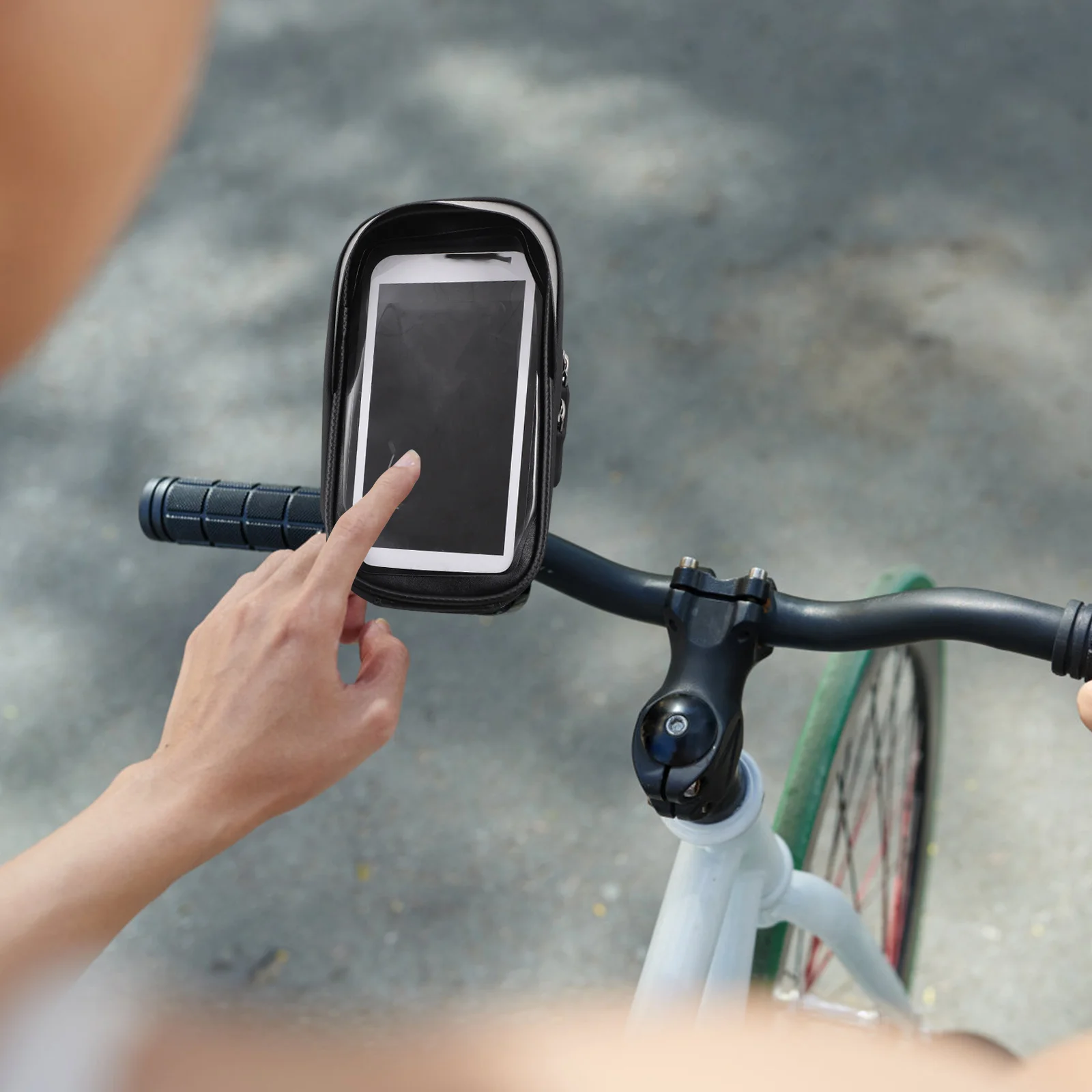 

Bike Bag Cycling Storage Phone Holder Riding Accessory Front Frame Pouch Handlebar